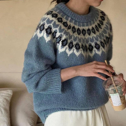 Beautiful Blue Fair Isle Sweater