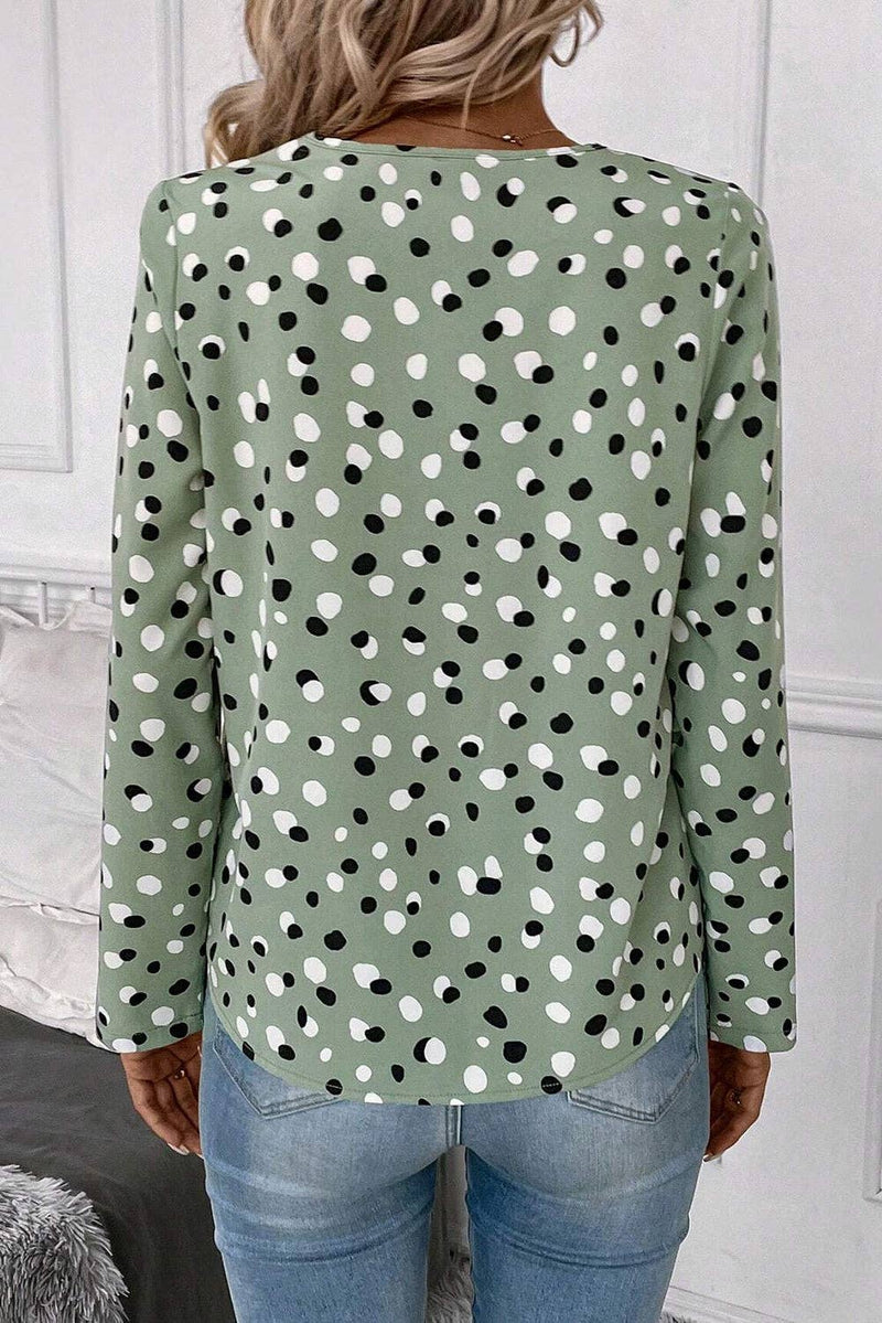 Polka Dot Button Blouse