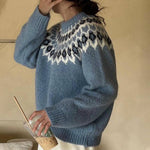 Beautiful Blue Fair Isle Sweater