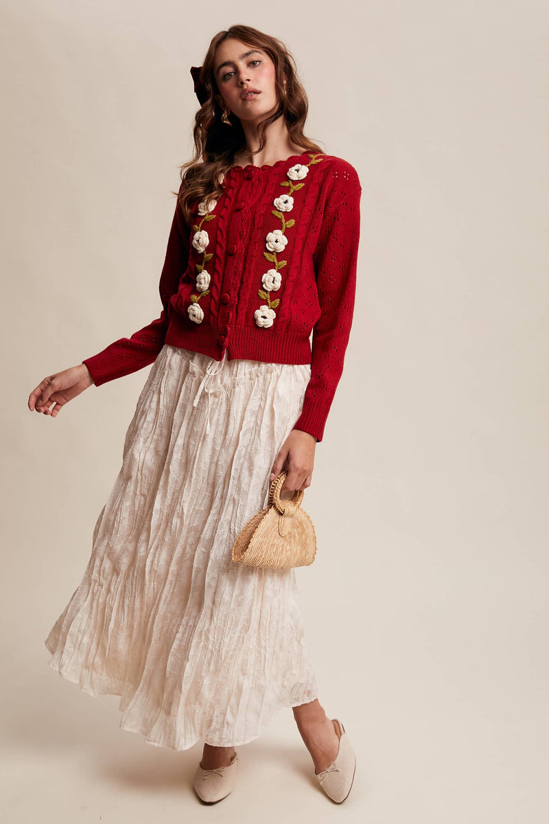 Handmade Crochet Flower Cardigan