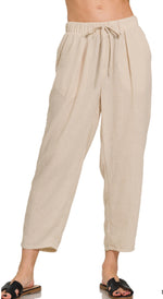 Drawstring Straight Leg Crops in 3 Colors