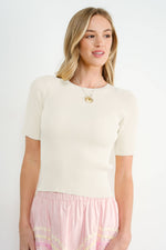 Ivory Classic Crew Ribbed Sweater