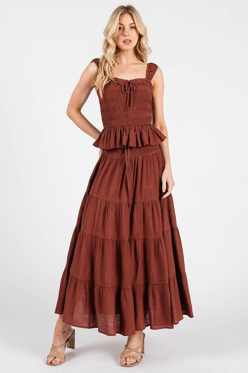 Tiered Cinnamon Skirt