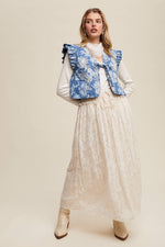Floral Textured Maxi Skirt