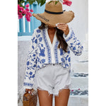 Relaxed Fit V-Neck Blouse