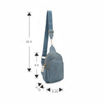 Distressed Vegan Leather Multi Compartment Sling Bag