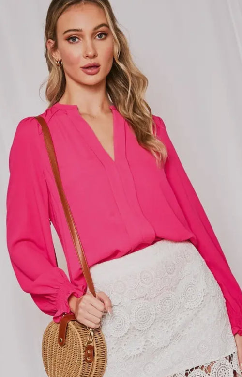 Classic Blouses in Red and in Pink