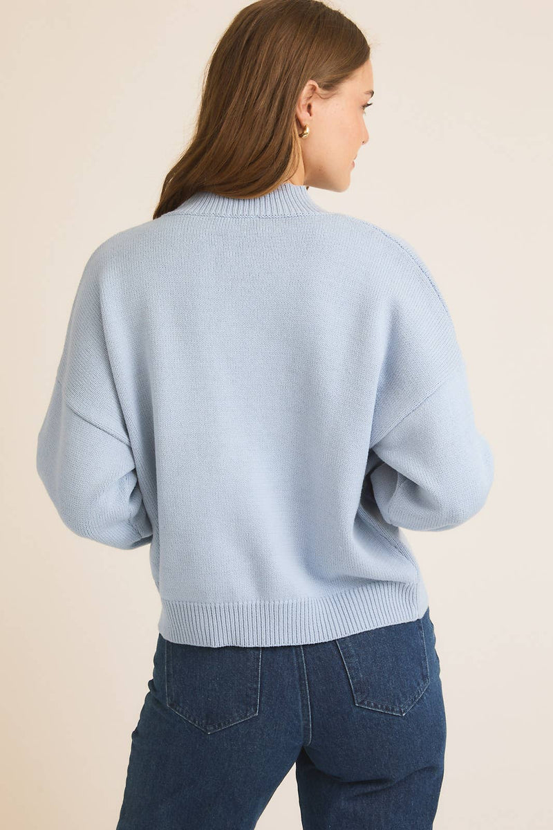 Baby Blue Flower Sweater