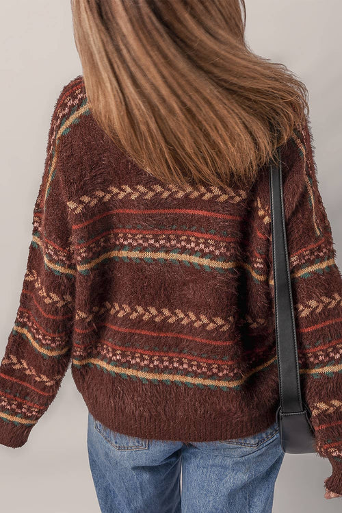 Boho Pattern Cinnamon Sweater