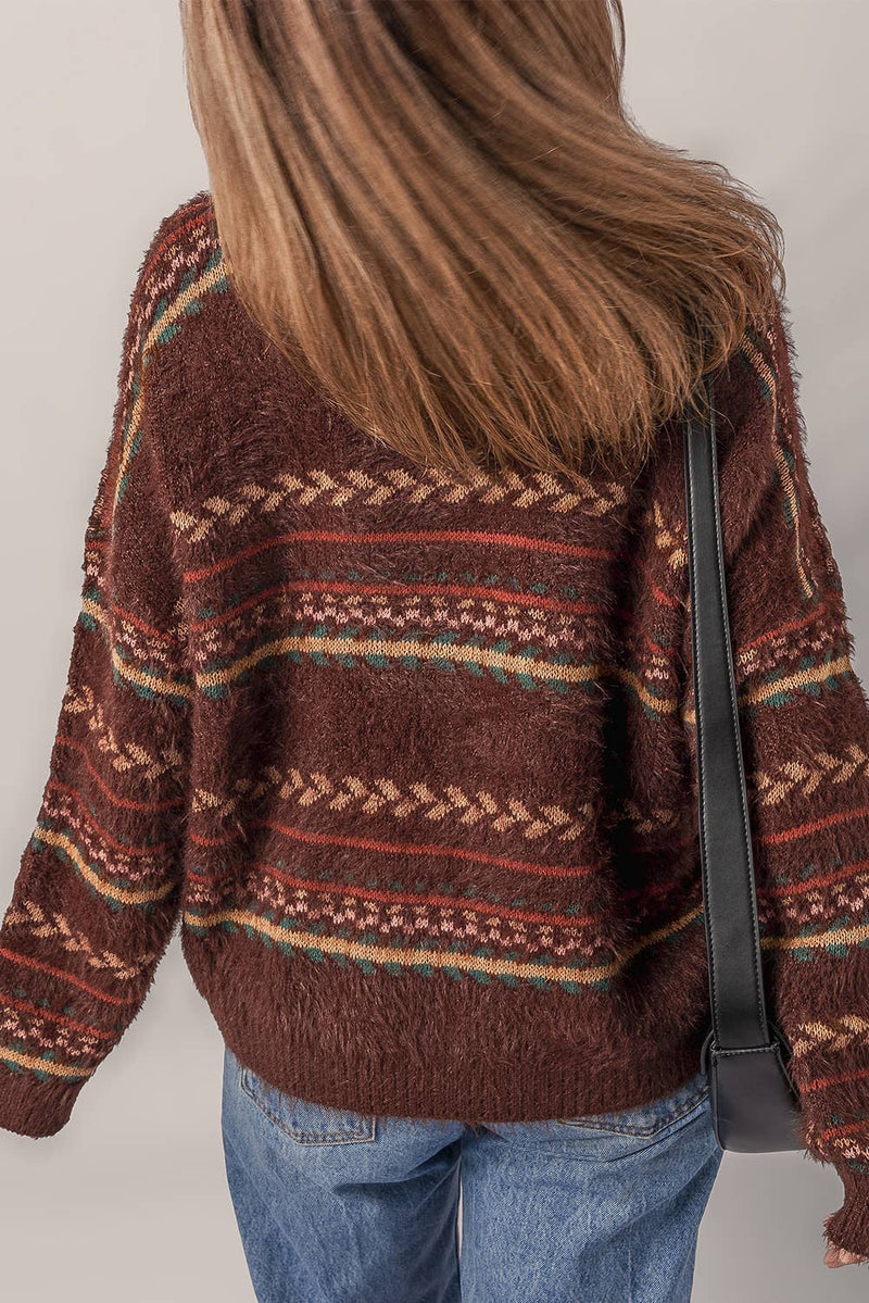 Boho Pattern Cinnamon Sweater