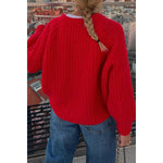 Solid Soft Knit Button Loose Cardigan