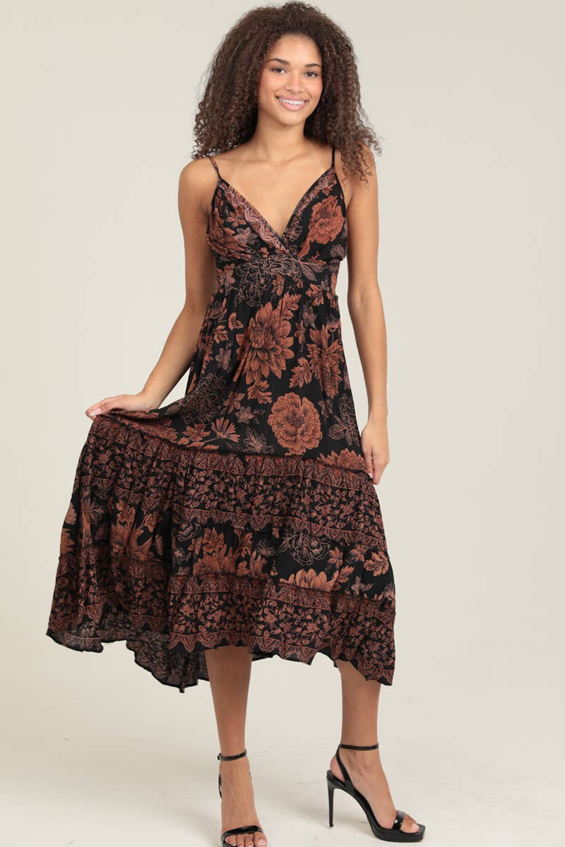 Strappy Fall Floral Dress