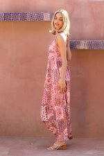 Pink Patchwork Maxi Dress