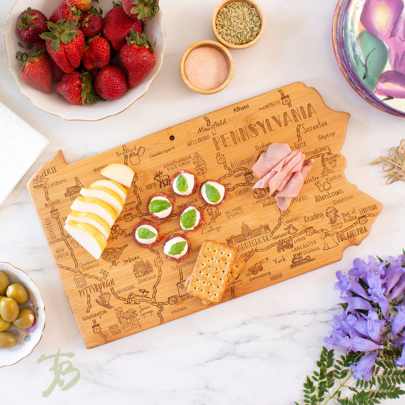 Destination Pennsylvania Cutting Board with Engraved Artwork