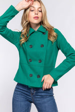 Double Breasted Cropped Pea Coat