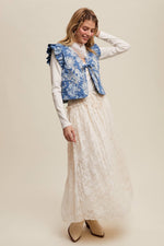 Floral Textured Maxi Skirt