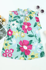 Floral Ruffle Trim Blouse