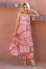 Pink Patchwork Maxi Dress