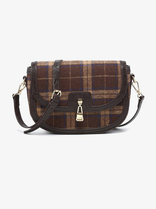 Plaid Contrast Crossbody Bag