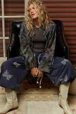 Floral Print Fringed Cardigan