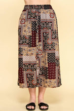 Plus Patchwork Skirt