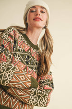 Green Alpine Design Sweater