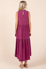 Ruffled Tiered Magenta Dress