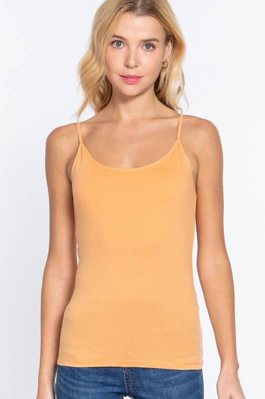 Basic Adjustable Strap Cami With Shelf Bra