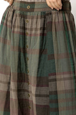 Olive Plaid Skirt