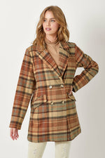 Double Breasted Plaid Jacket