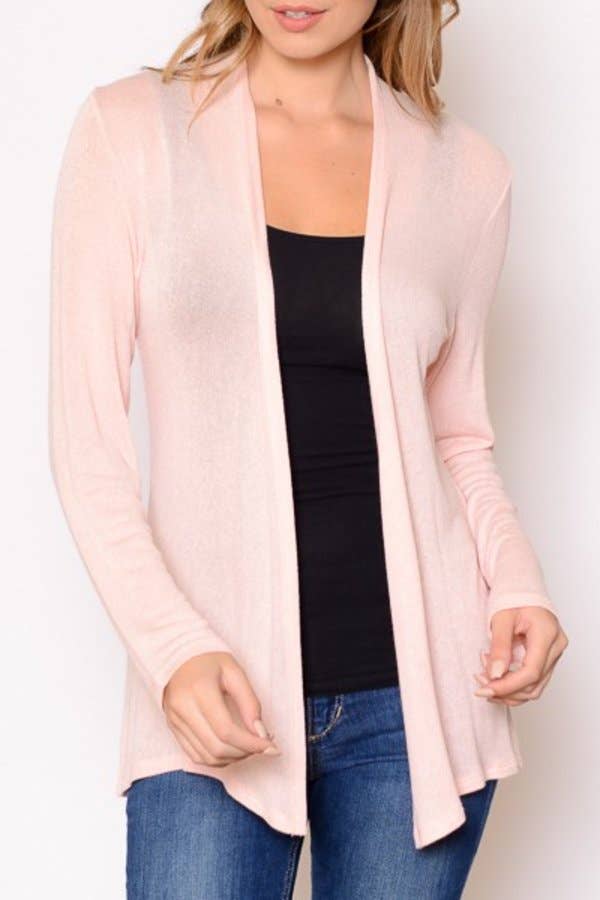 Light Pink Sheer Knit Cardigan