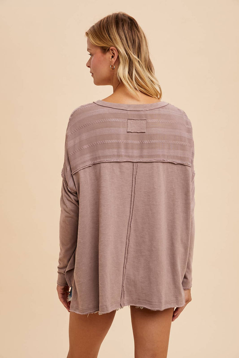 Embroidered Panel Pocket Top
