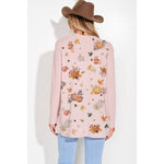 Fall Leaves/Pumpkin Print Cardigan