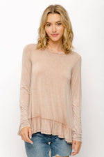 Ruffle Hem Top in Rust or Blush