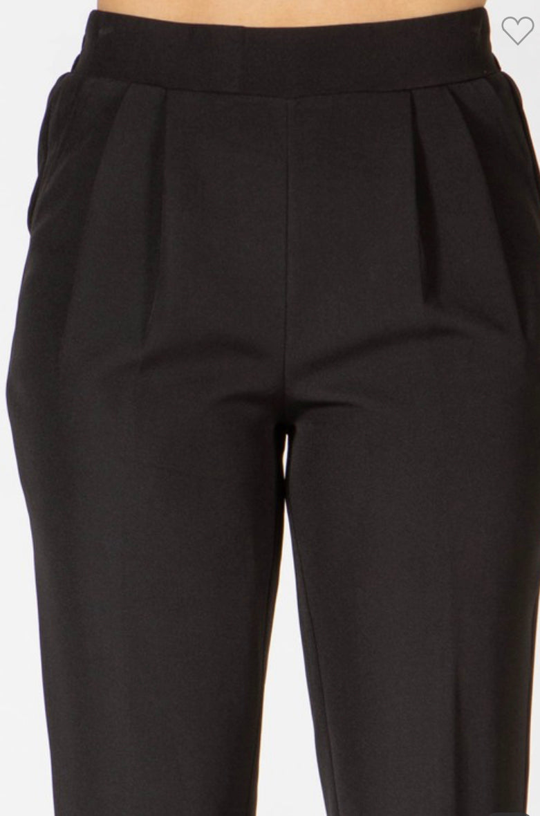 Pleated Straight Cut Dress Pants