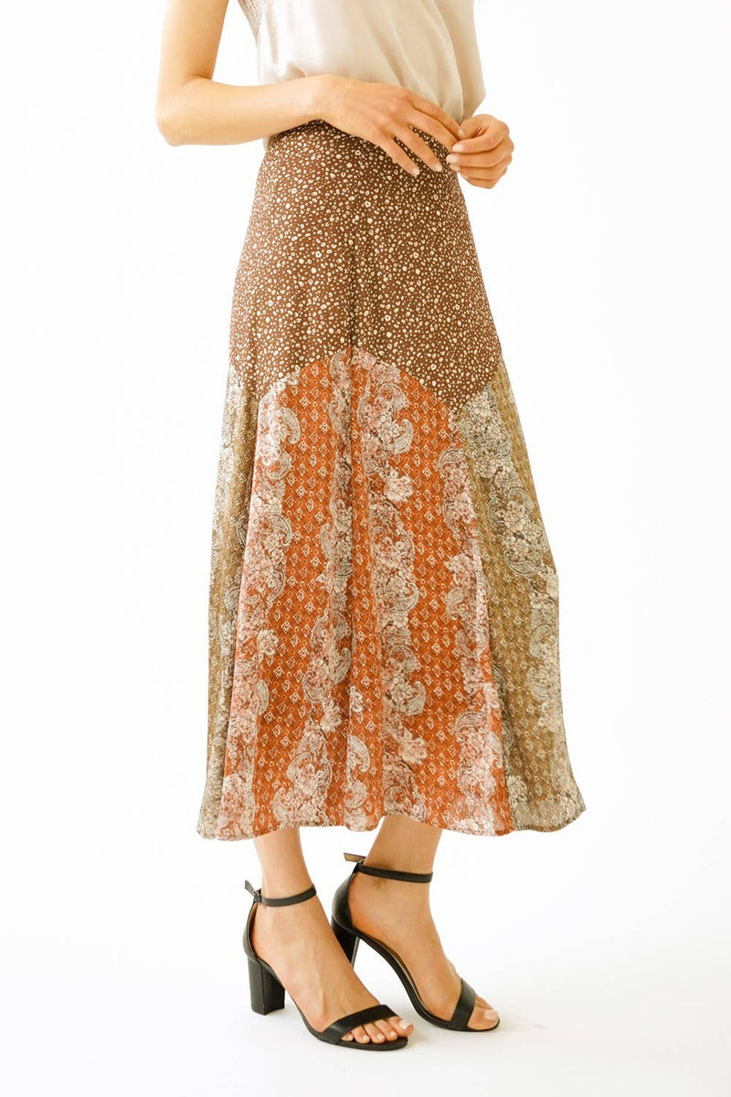 Mixed Print Fun Fall Skirt