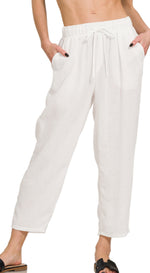 Drawstring Straight Leg Crops in 3 Colors