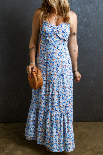 Spaghetti Strap Ruffled Maxi