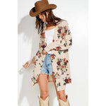 Casual Floral print Knit Cardigan