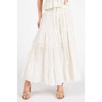 Tiered Flowing Black Skirt with Side Slit
