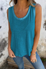Peacock Blue Metallic Sheen Edge Tank