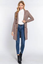 Long Notched Collar Cardigan/Jacket