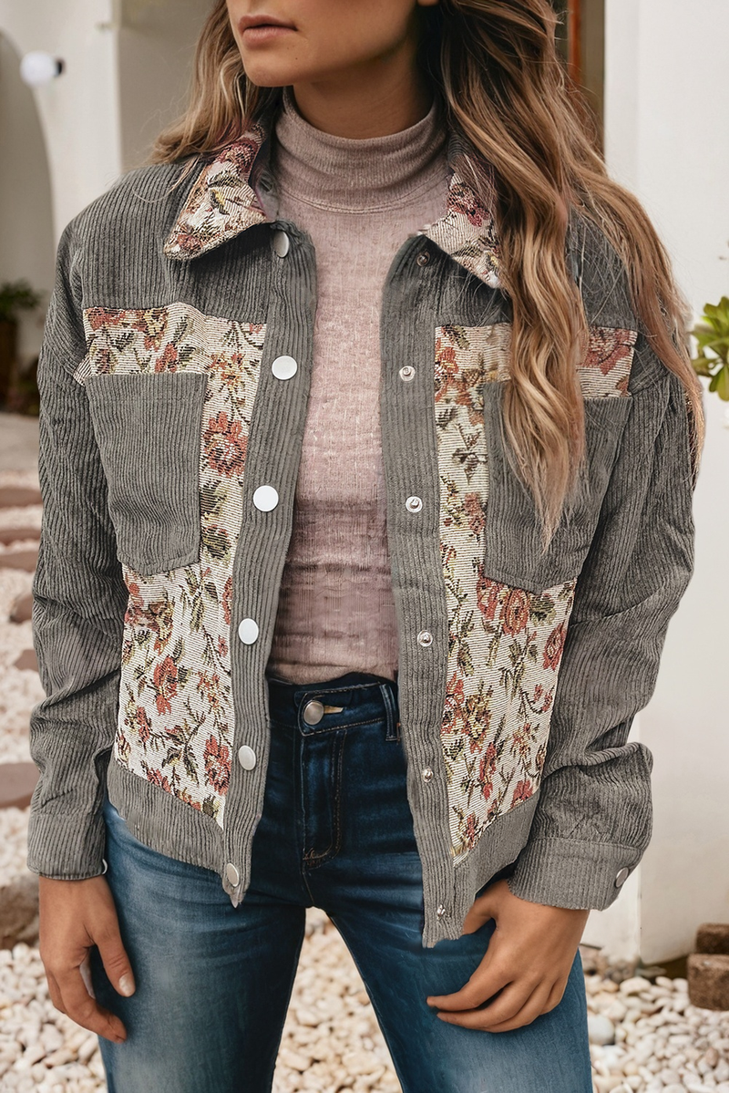 ✨RESTOCKED✨ Corduroy Floral Patchwork Tapestry Jacket