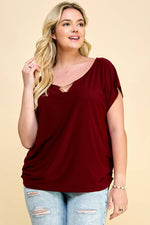 Plus Burgundy Blouse
