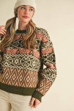Green Alpine Design Sweater