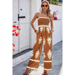 Tan Geo Print Jumpsuit