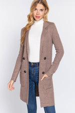Long Notched Collar Cardigan/Jacket