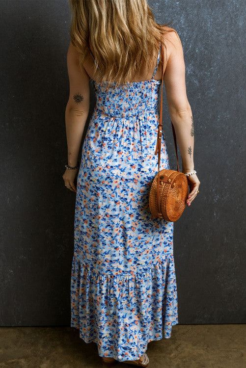 Spaghetti Strap Ruffled Maxi