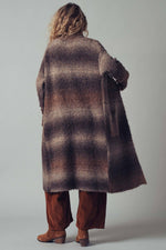 Brushed Ombre Knit Open Front Cardigan