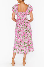Pink Print Smocked Dress